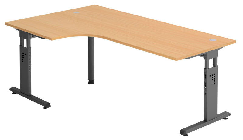 HAMMERBACHER VOS82/6/G höhenverstellbarer Schreibtisch 65 - 85 cm buche / grafit