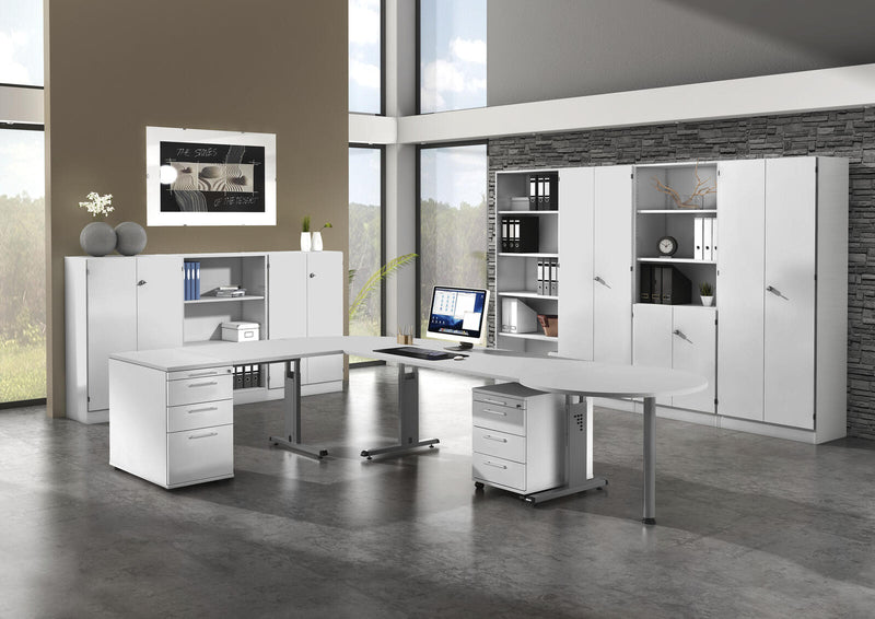 HAMMERBACHER VOS82/5/G höhenverstellbarer Schreibtisch 65 - 85 cm lichtgrau / grafit