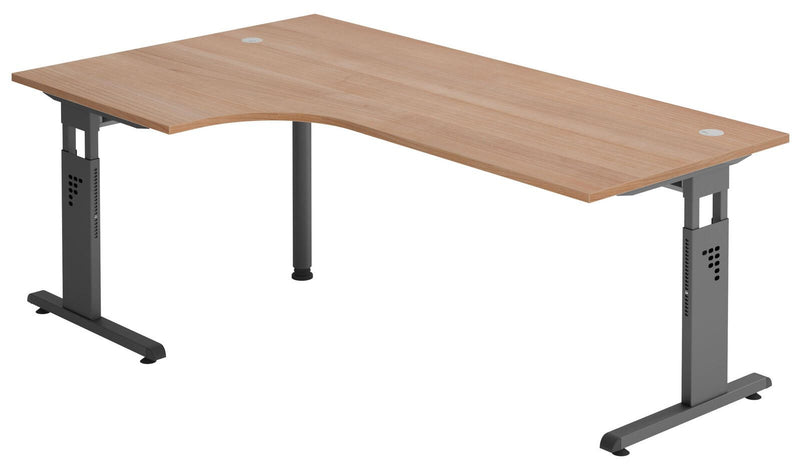 HAMMERBACHER VOS82/N/G höhenverstellbarer Schreibtisch 65 - 85 cm nussbaum / grafit