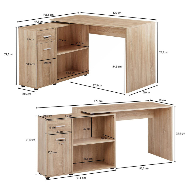 WOHNLING Schreibtisch WL5.304 sonoma-eiche