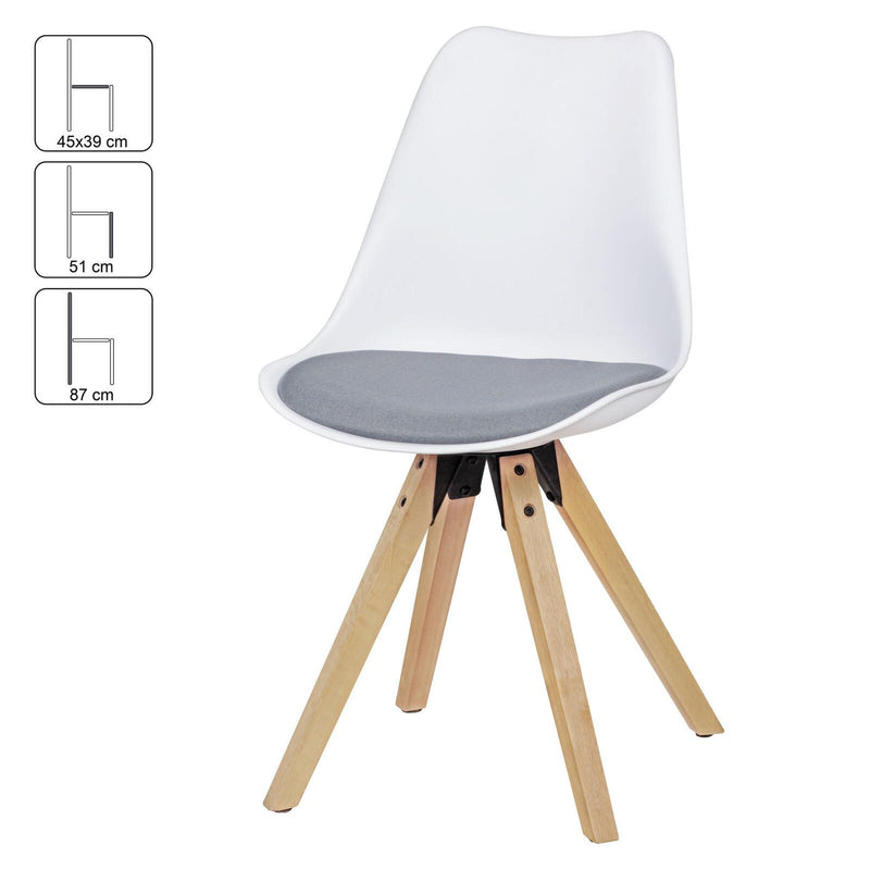 WOHNLING Esszimmerstuhl WL5.025 weiß/grau