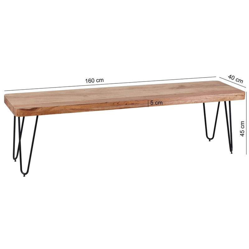 WOHNLING Sitzbank BAGLI 160 cm Akazie