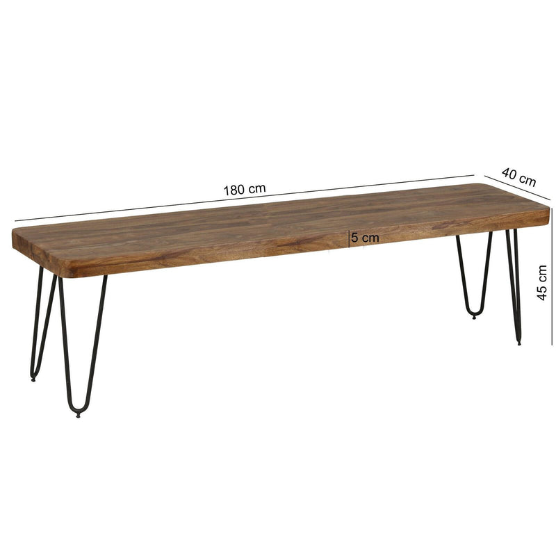WOHNLING Sitzbank BAGLI 180 cm Sheesham