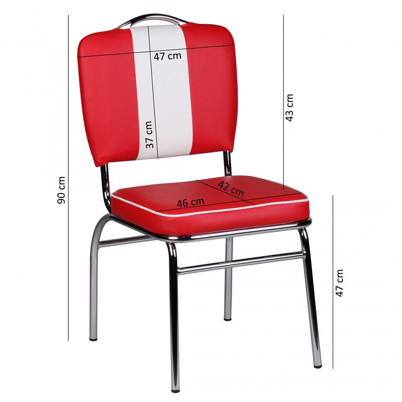 WOHNLING Esszimmerstuhl WL1.715 rot/weiß