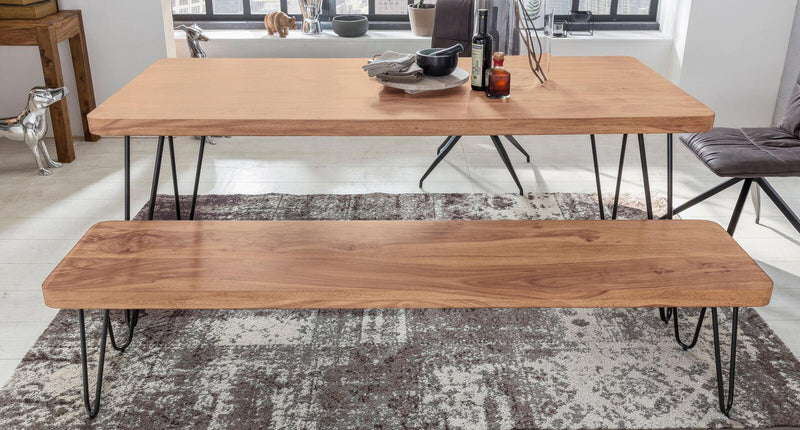 WOHNLING Sitzbank BAGLI 120 cm Akazie