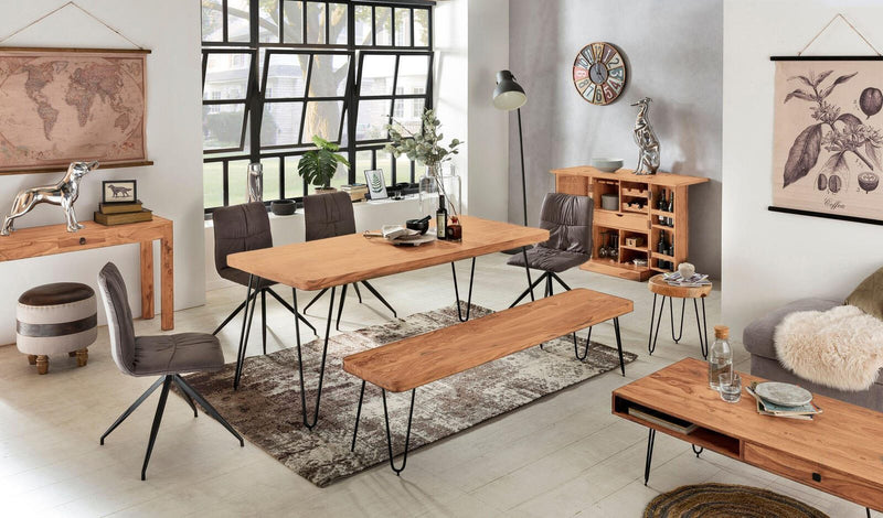 WOHNLING Sitzbank BAGLI 120 cm Akazie