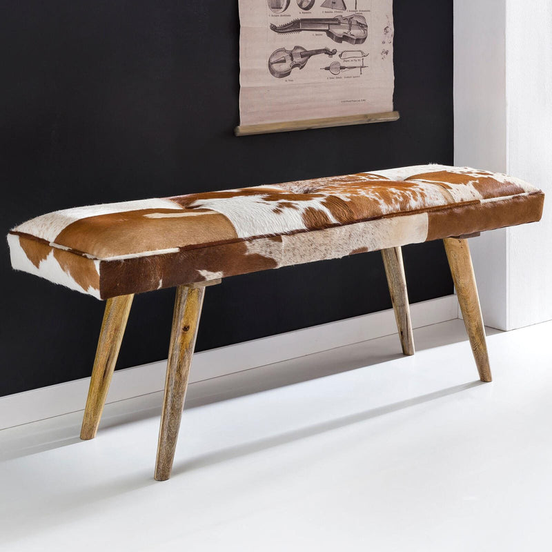 WOHNLING Sitzbank Ziegenfell 120 cm