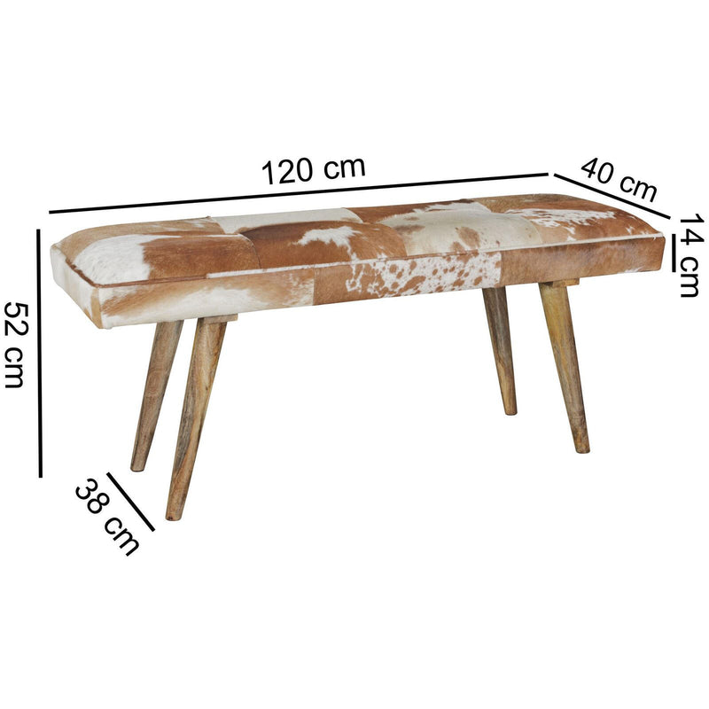 WOHNLING Sitzbank Ziegenfell 120 cm