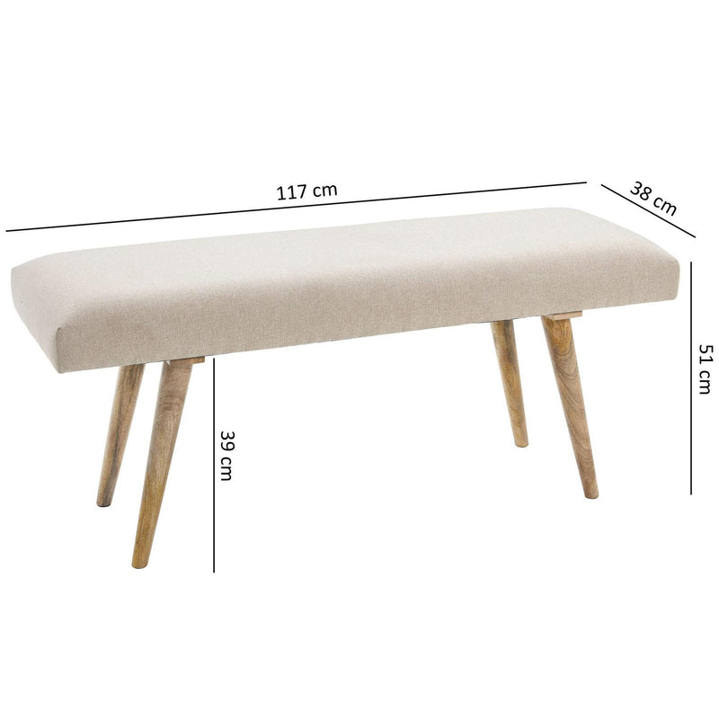 WOHNLING Sitzbank SALIM Stoff beige