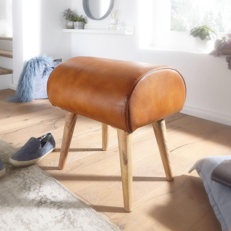 WOHNLING Hocker WL6.087 Echtleder 45 cm