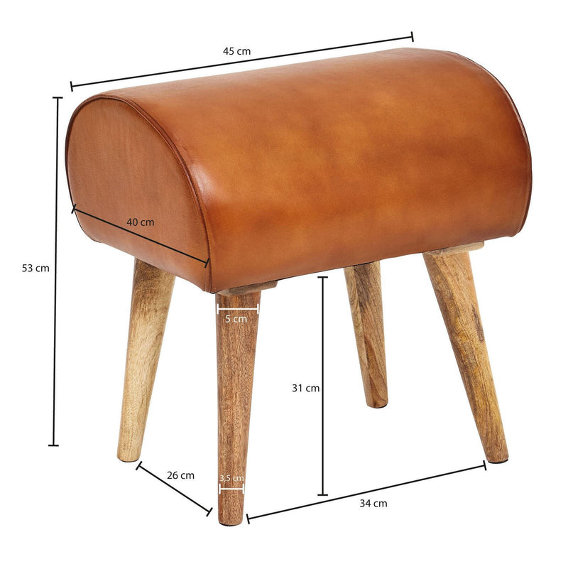 WOHNLING Hocker WL6.087 Echtleder 45 cm