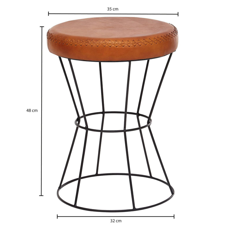 WOHNLING Hocker WL6.093 Echtleder 35 cm