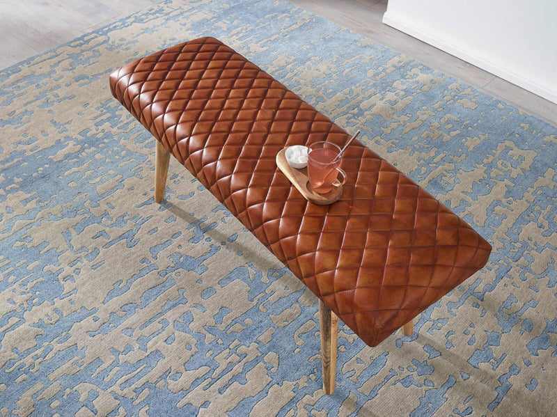 WOHNLING Sitzbank 115 cm Echtleder