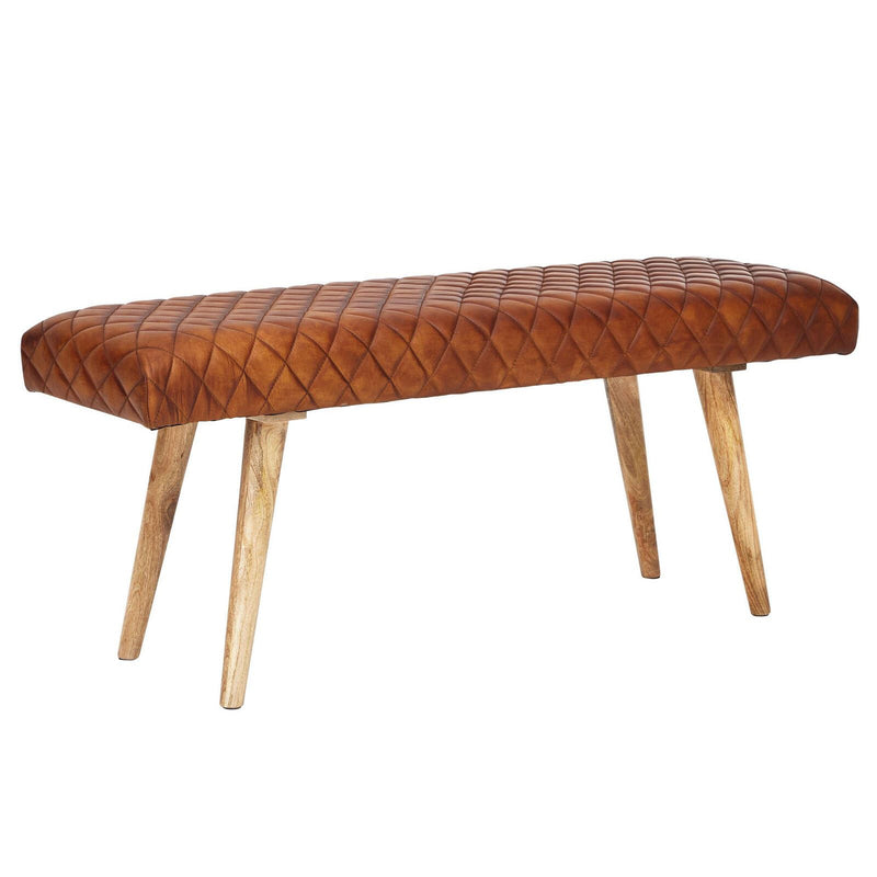 WOHNLING Sitzbank 115 cm Echtleder