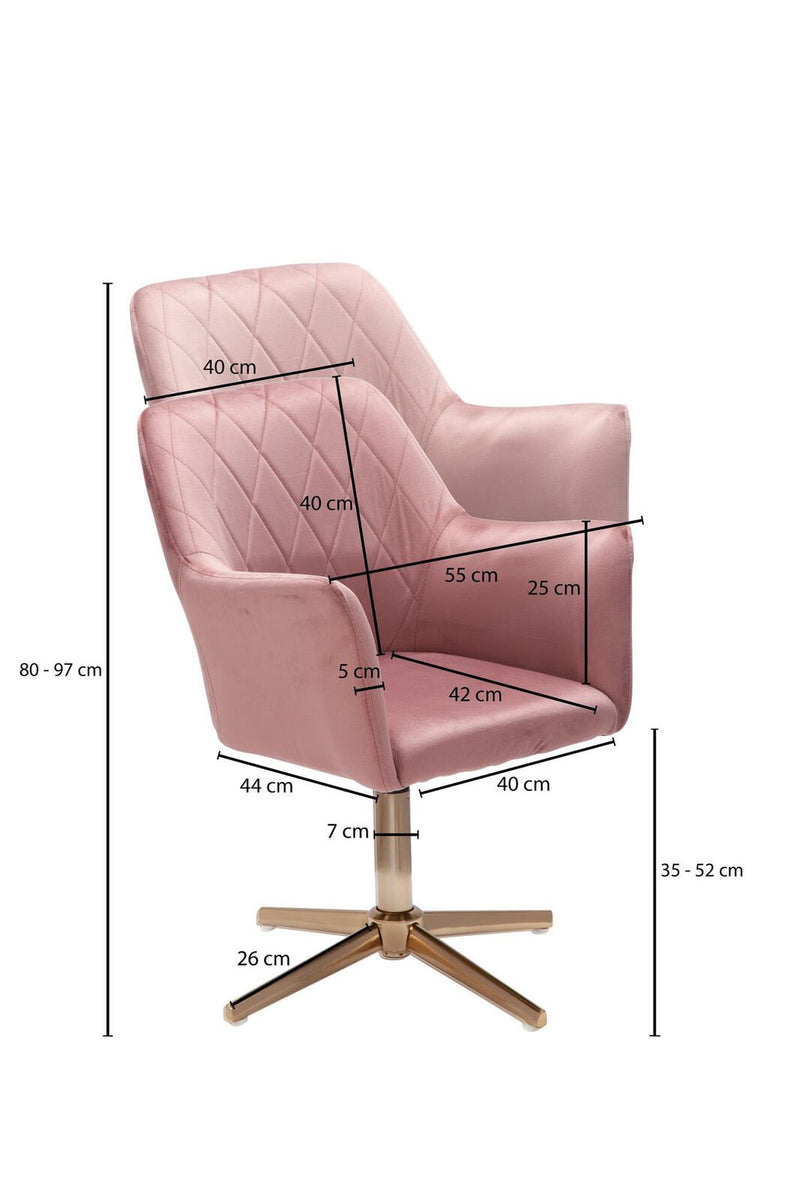 WOHNLING Stuhl WL6.306 Samt rosa