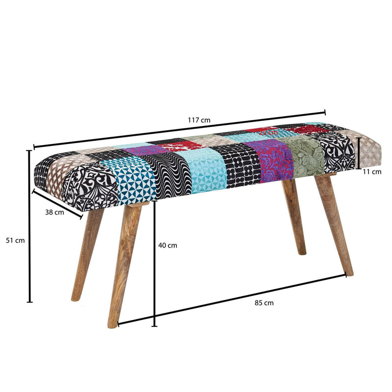 WOHNLING Sitzbank Patchwork Samt