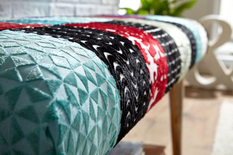 WOHNLING Sitzbank Patchwork Samt