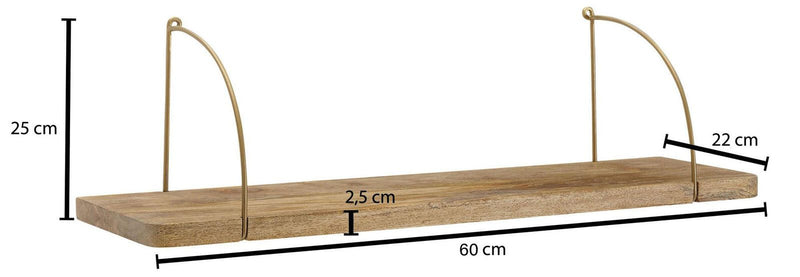 WOHNLING Wandregal WL6.595 60cm mango