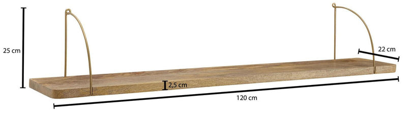 WOHNLING Wandregal WL6.598 120cm mango