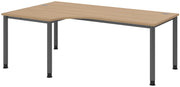 HAMMERBACHER VHS82/E/G höhenverstellbarer Schreibtisch 68,5 - 81 cm eiche / grafit