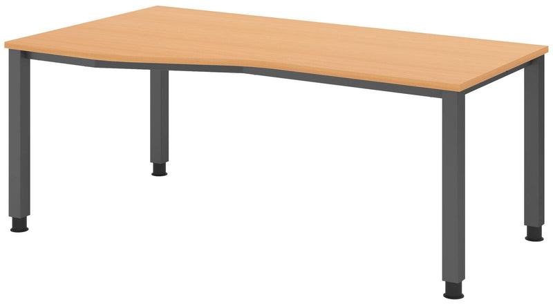 HAMMERBACHER VQS18/6/G höhenverstellbarer Schreibtisch 68,5 - 81 cm buche / grafit