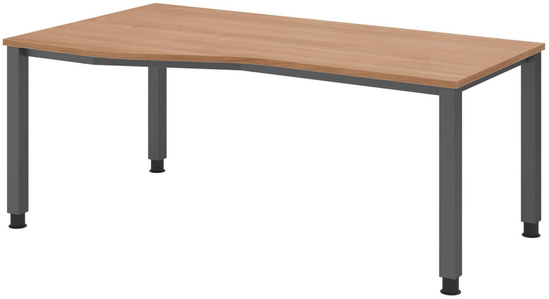 HAMMERBACHER VQS18/N/G höhenverstellbarer Schreibtisch 68,5 - 81 cm nussbaum / grafit