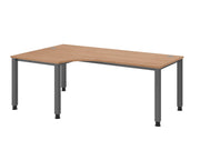 HAMMERBACHER VQS82/N/G höhenverstellbarer Schreibtisch 68,5 - 81 cm nussbaum / grafit