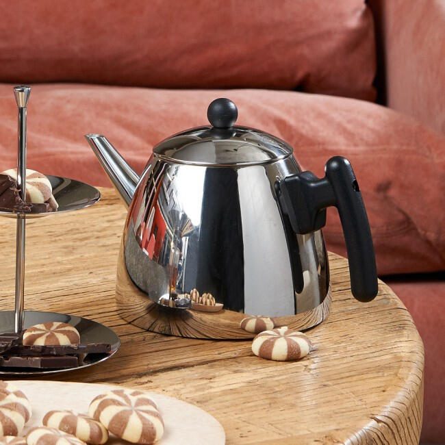 bredemeijer Classic Teekanne 1,2 l silber, schwarz