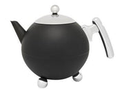 bredemeijer Bella Ronde Teekanne 1,2 l schwarz, silber