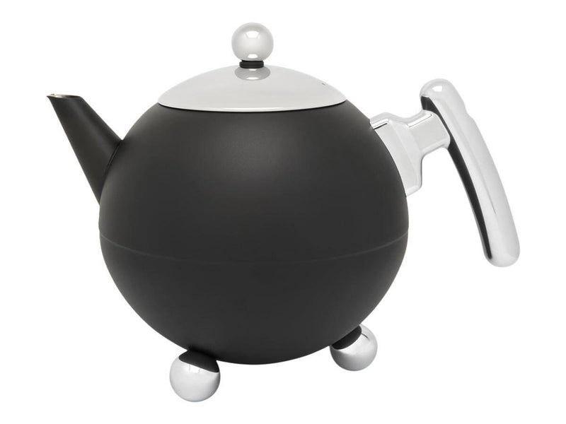 bredemeijer Bella Ronde Teekanne 1,2 l schwarz, silber
