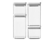 brabantia Vorratsdosen-Set 2x 0,7/2x 1,6 l transparent, grau
