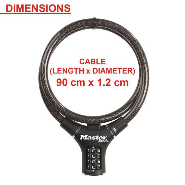 Master Lock® Fahrradschloss 90 cm schwarz
