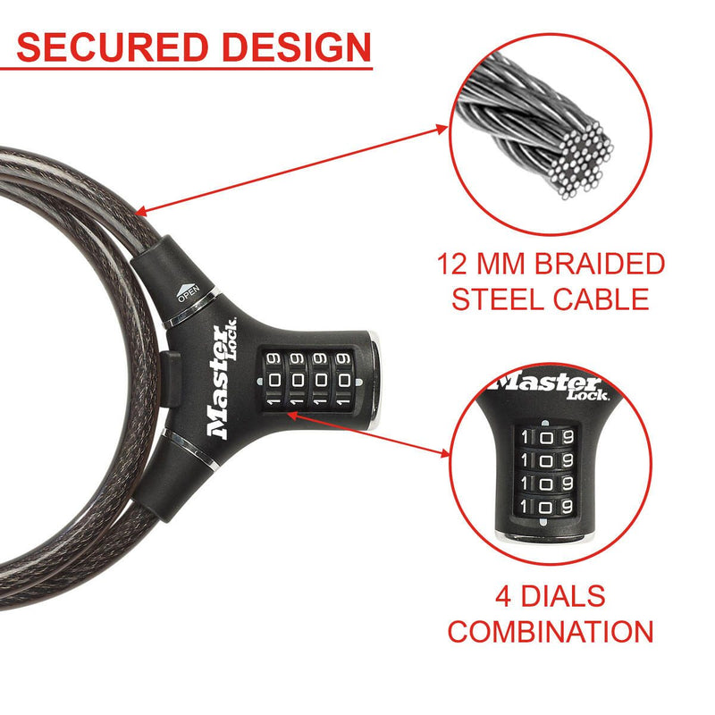 Master Lock® Fahrradschloss 90 cm schwarz