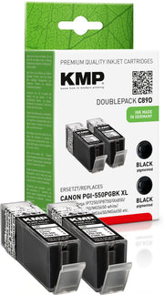 KMP Druckerpatronen C89D schwarz kompatibel zu Canon 2x PGI-550 XL PGBK