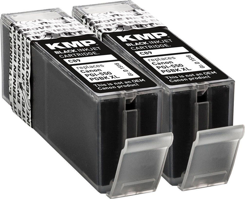 KMP Druckerpatronen C89D schwarz kompatibel zu Canon 2x PGI-550 XL PGBK