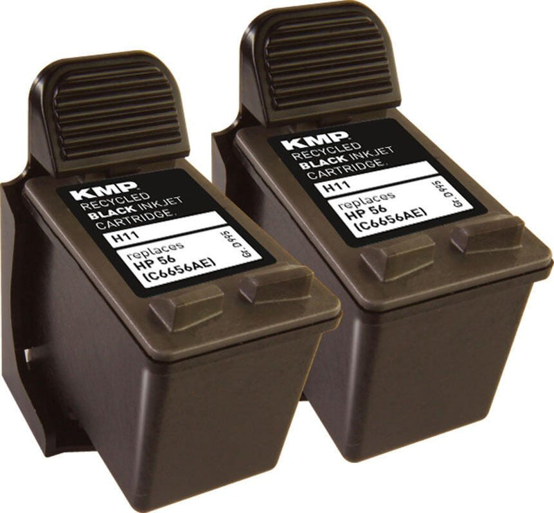 KMP Druckerpatronen H11D schwarz kompatibel zu HP 2x 56 (C9502AE)