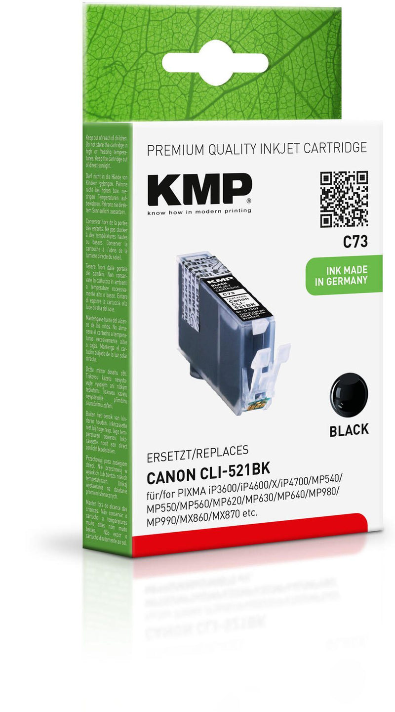 KMP Druckerpatrone C73 schwarz kompatibel zu Canon CLI-521 BK