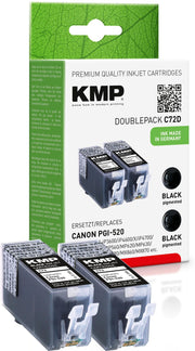 KMP Druckerpatronen C72D schwarz kompatibel zu Canon 2x PGI-520, 2er-Set