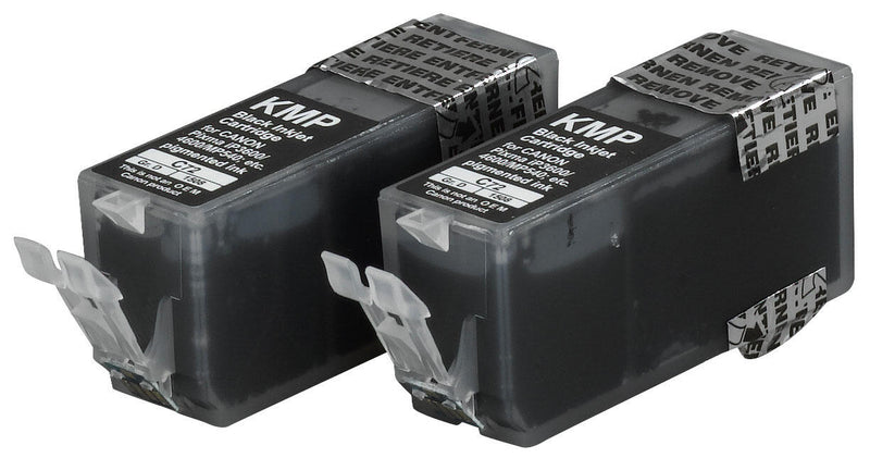 KMP Druckerpatronen C72D schwarz kompatibel zu Canon 2x PGI-520, 2er-Set