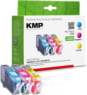 KMP Druckerpatronen C74V cyan, magenta, gelb kompatibel zu Canon CLI-521 C/M/Y, 3er-Set