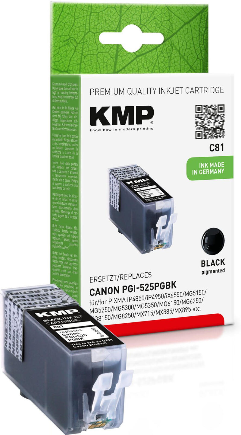 KMP Druckerpatrone C81 schwarz kompatibel zu Canon PGI-525 BK