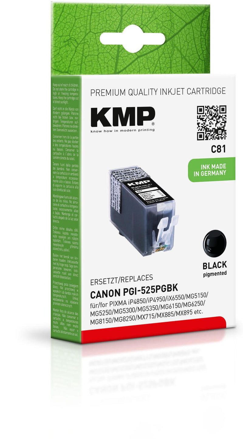 KMP Druckerpatrone C81 schwarz kompatibel zu Canon PGI-525 BK