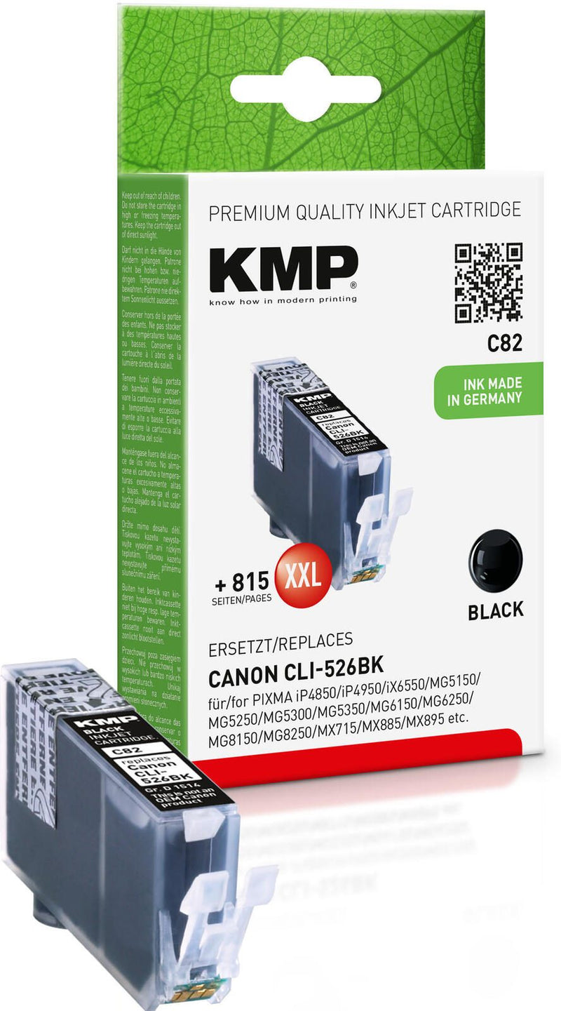 KMP Druckerpatrone C82 schwarz kompatibel zu Canon CLI-526 BK