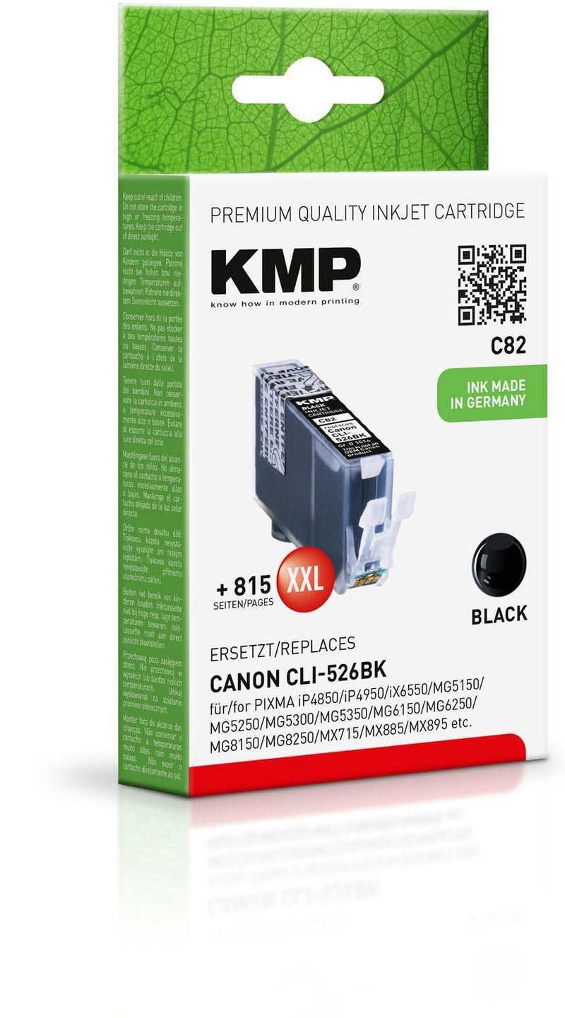 KMP Druckerpatrone C82 schwarz kompatibel zu Canon CLI-526 BK