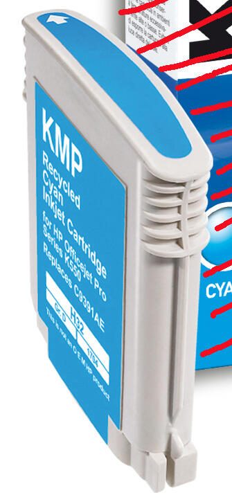 KMP Druckerpatrone H32 cyan kompatibel zu HP 88XL (C9391AE)