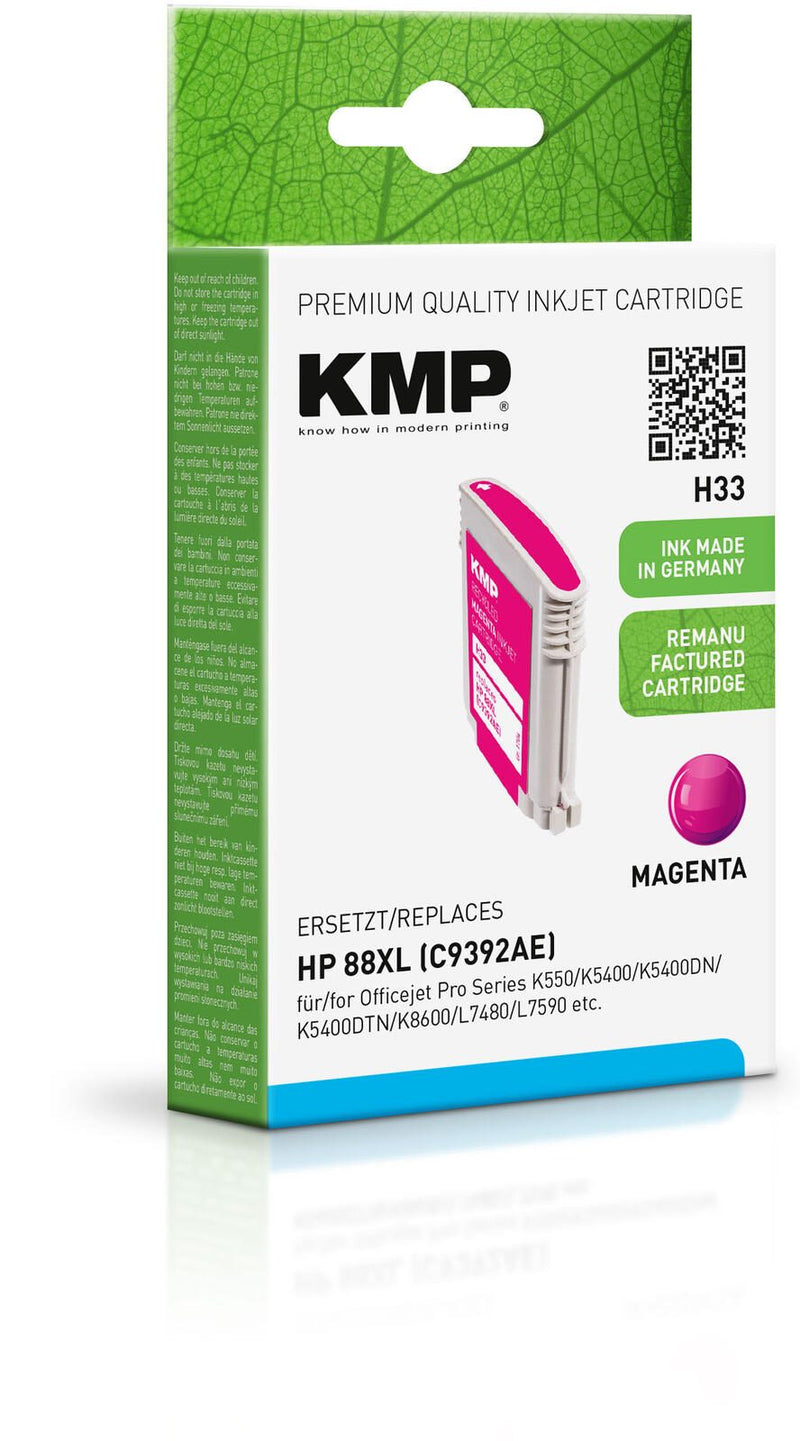 KMP Druckerpatrone H33 magenta kompatibel zu HP 88XL (C9392AE)