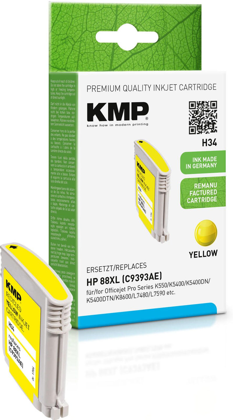 KMP Druckerpatrone H34 gelb kompatibel zu HP 88XL (C9393AE)