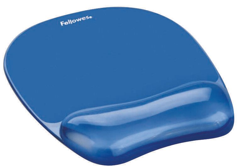 Fellowes Mousepad mit Handgelenkauflage Crystals Gel blau