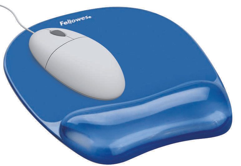 Fellowes Mousepad mit Handgelenkauflage Crystals Gel blau