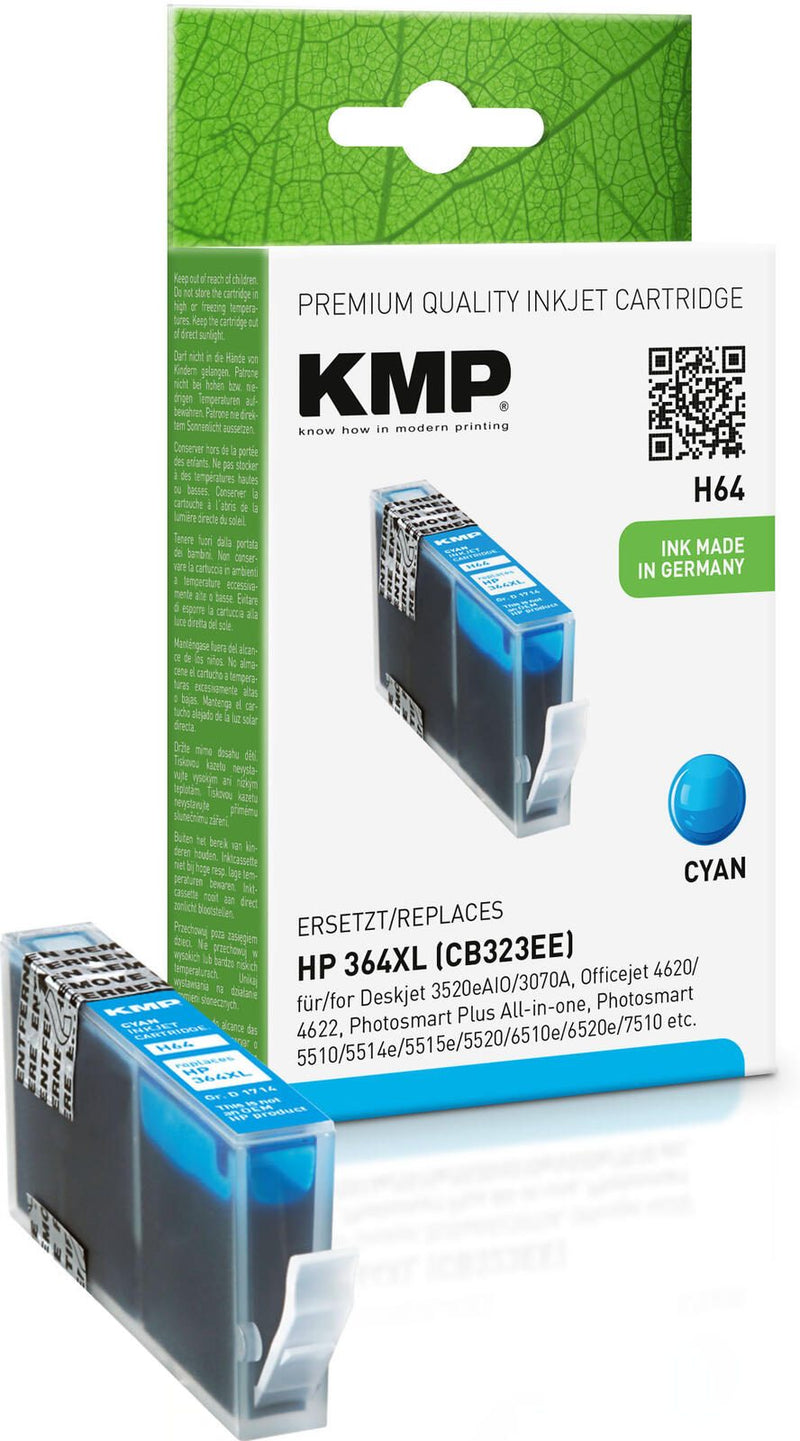 KMP Druckerpatrone H64 cyan kompatibel zu HP 364XL (CB323EE)